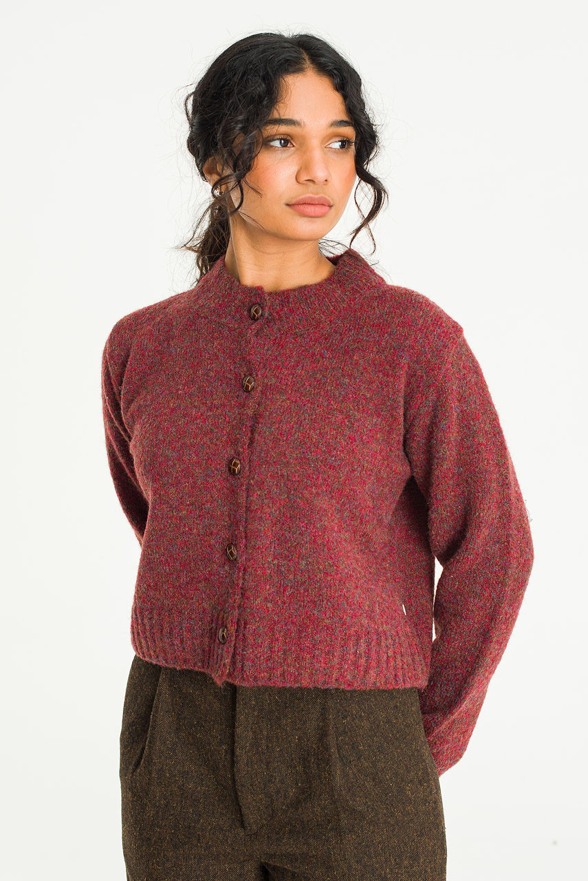 Hana Mini Crop Cardigan, Hibiscus