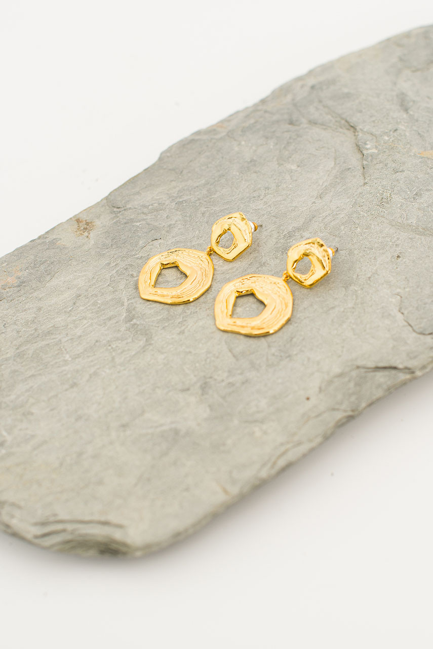 Alexandra Abstract Earrings, Gold Plated