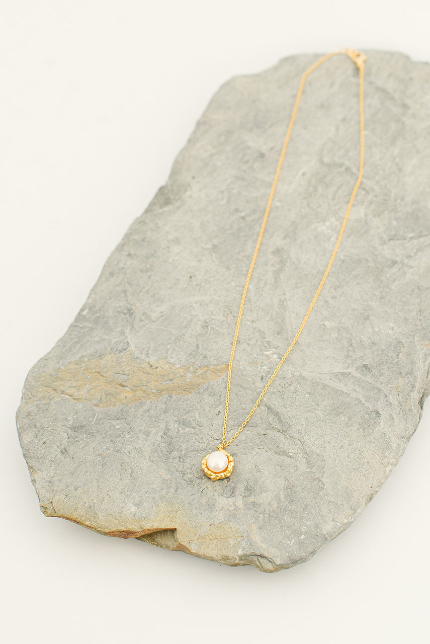 Katrina Pearl Necklace, Gold Plated