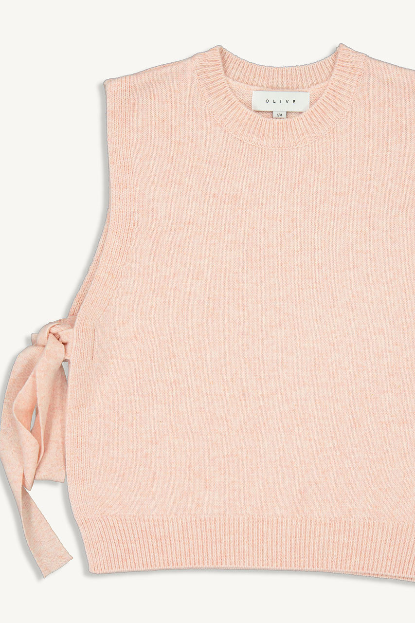 Side Ribbon Vest, Pink
