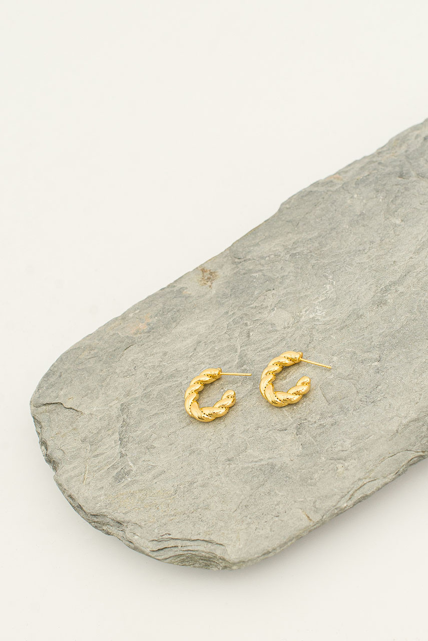 Olivia Twine Earrings, 14K Gold Plated