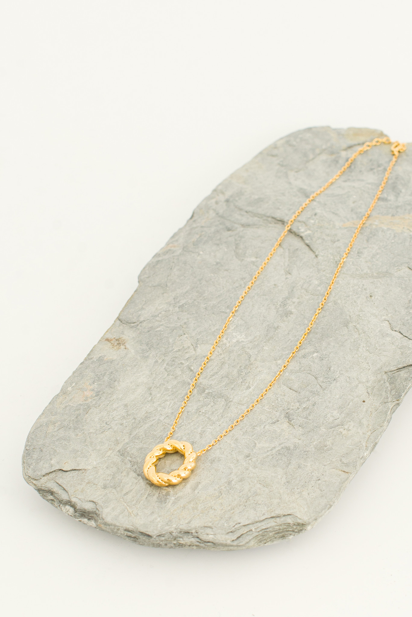 Olivia Twine Loop Necklace, 14K Gold Plated