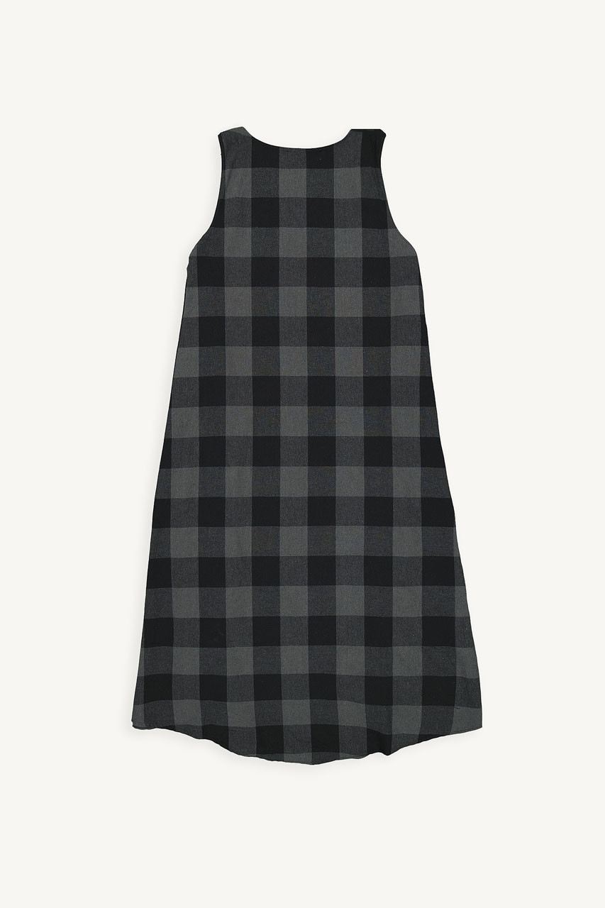 Fiona Check Pinafore Dress, Charcoal