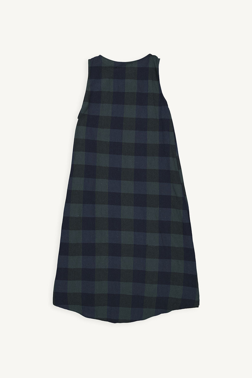 Fiona Check Pinafore Dress, Navy