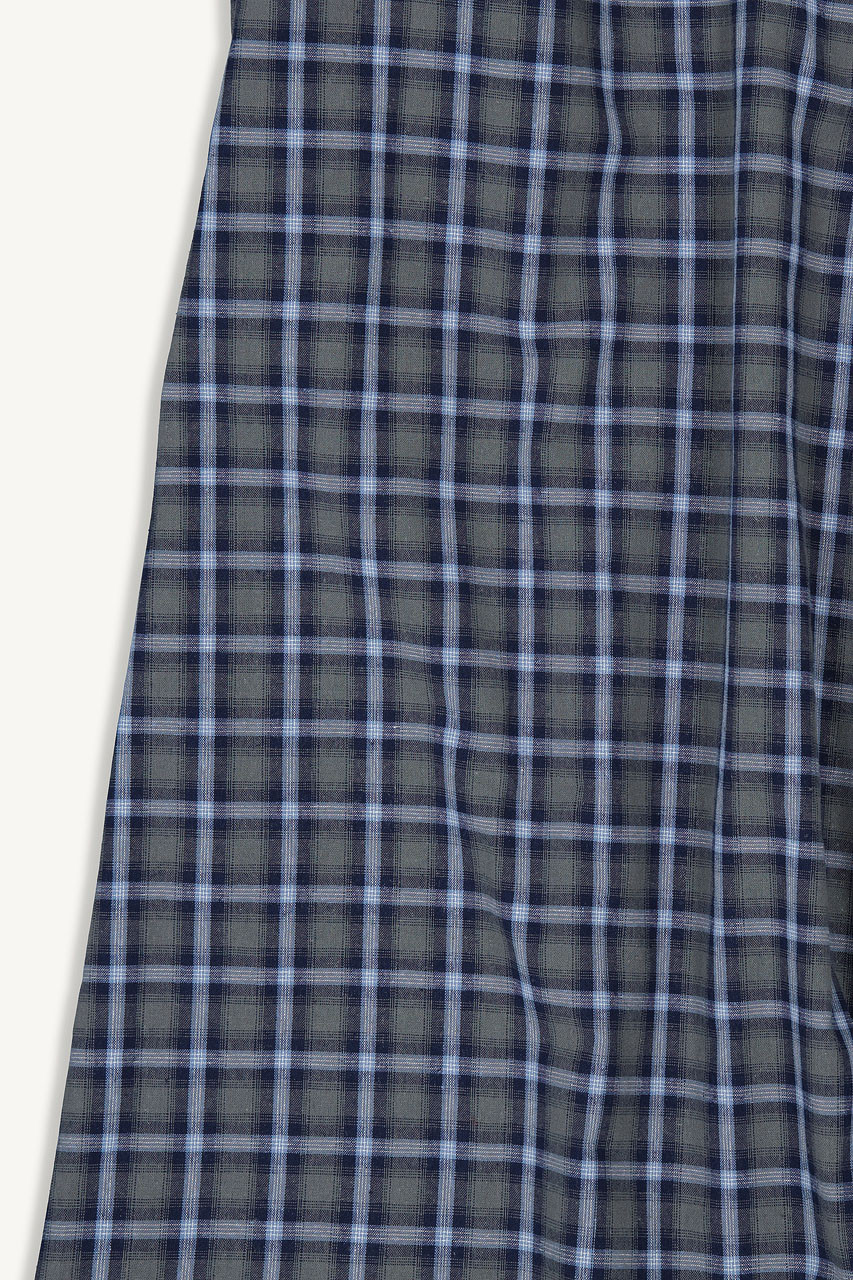 Rosi Banded Check Skirt, Navy