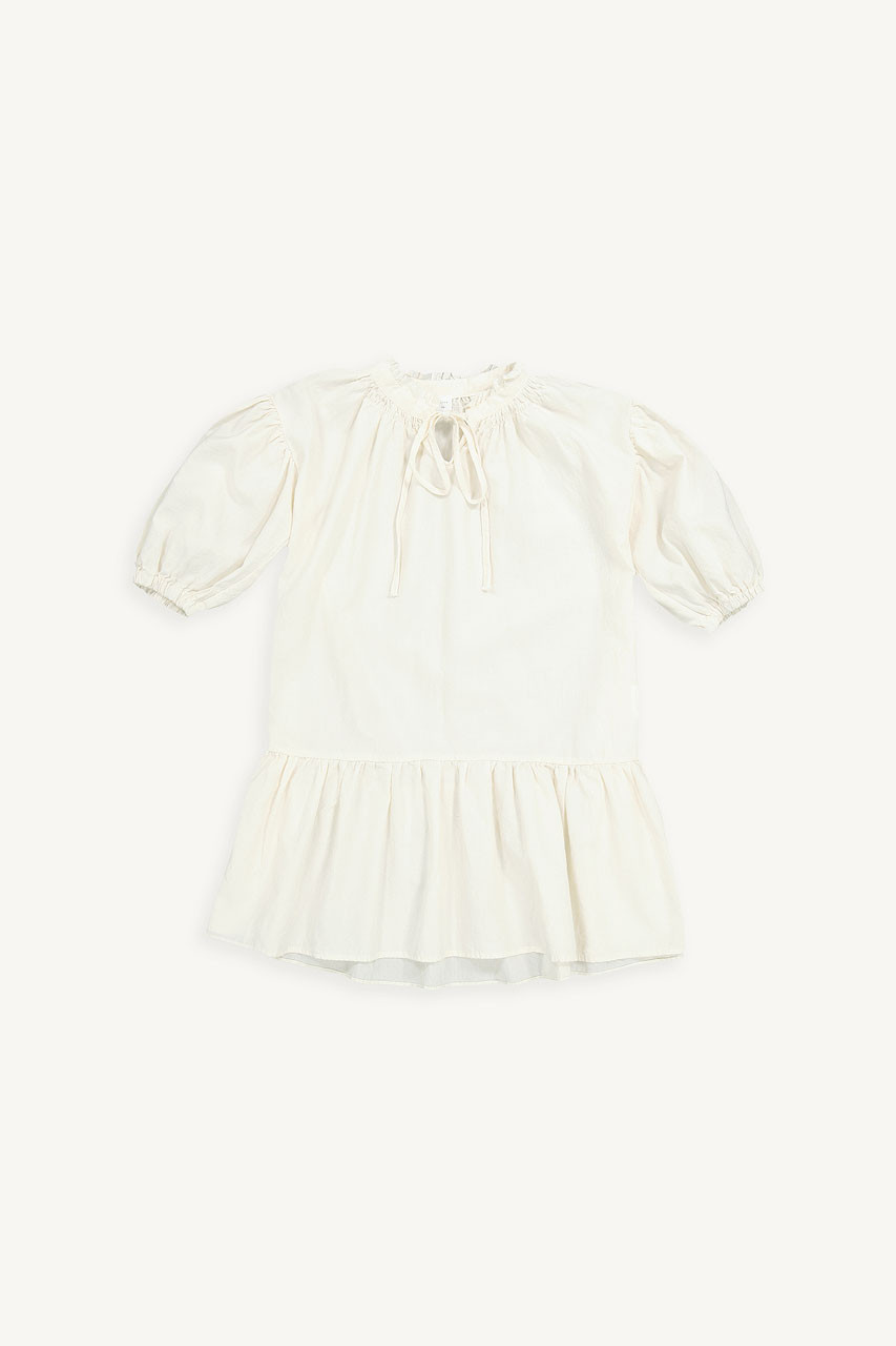 Mini Olive | Cotton Long Dress, Ivory