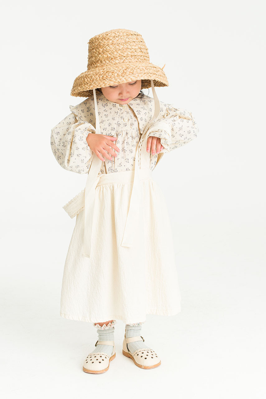 Mini Olive | Dana Pinafore Dress, Ivory