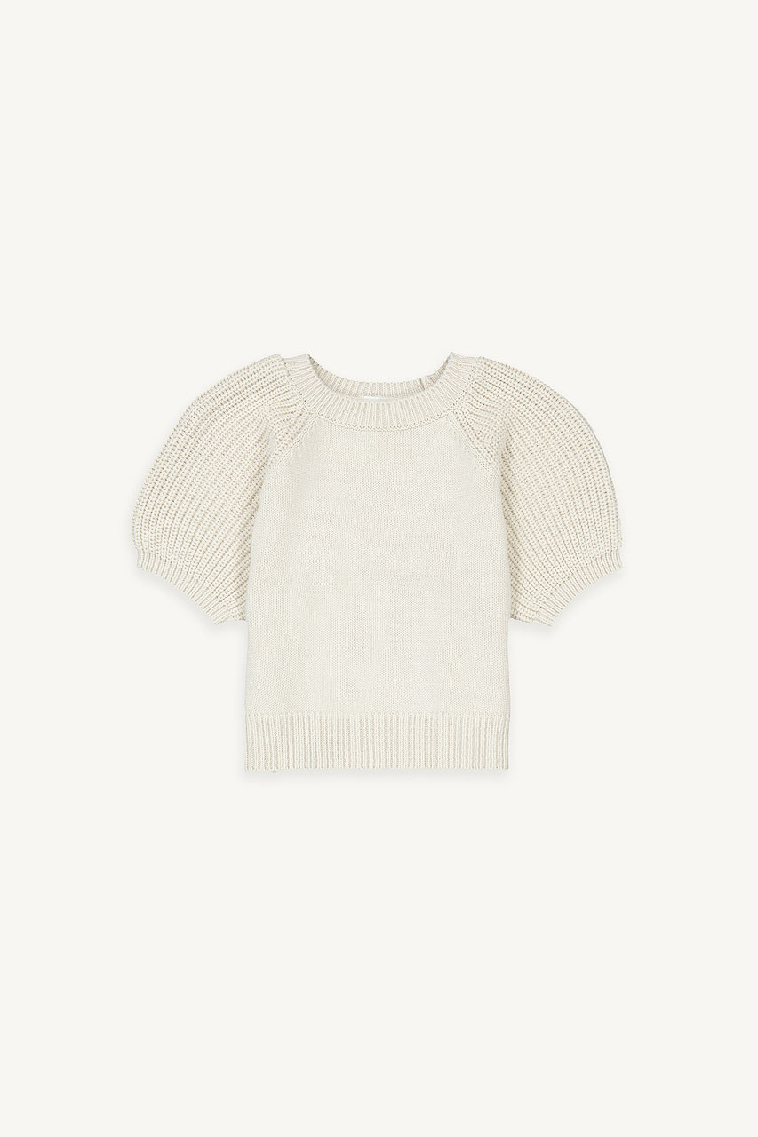 Mini Olive | Puff Sleeve Jumper, Ivory