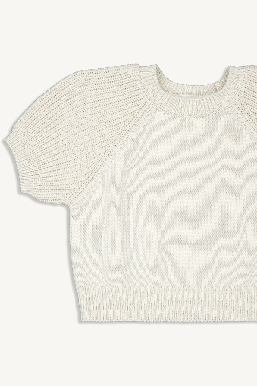 Mini Olive | Puff Sleeve Jumper, Ivory