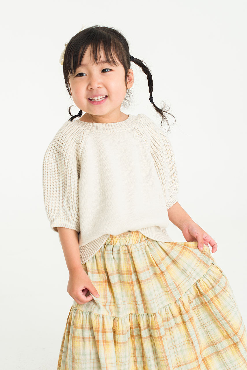 Mini Olive | Puff Sleeve Jumper, Ivory