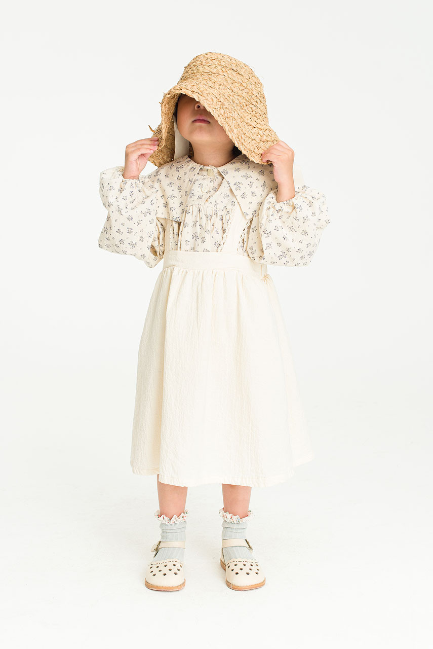 Mini Olive | Square Collar Floral Blouse, Blue