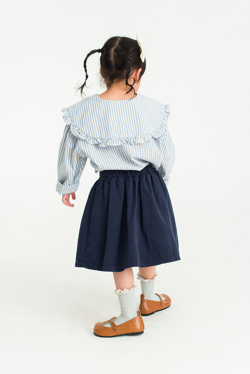 Mini Olive | Cotton Mini Skirt, Navy