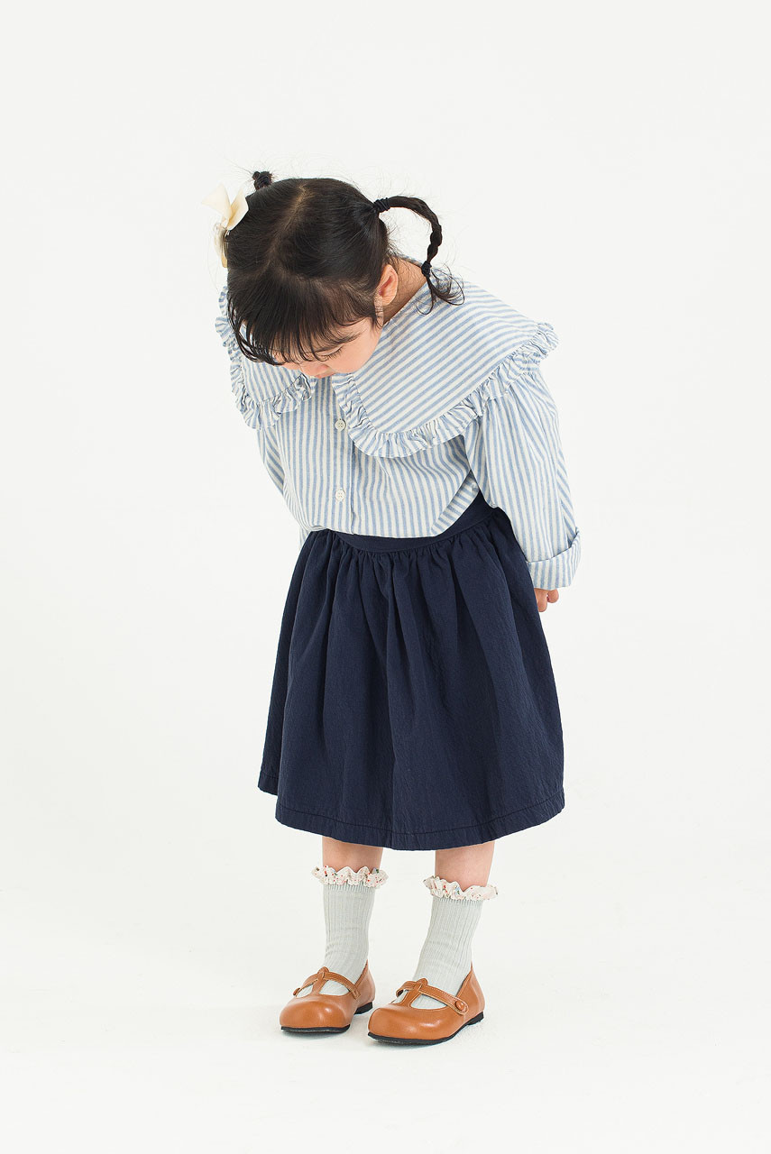 Mini Olive | Cotton Mini Skirt, Navy