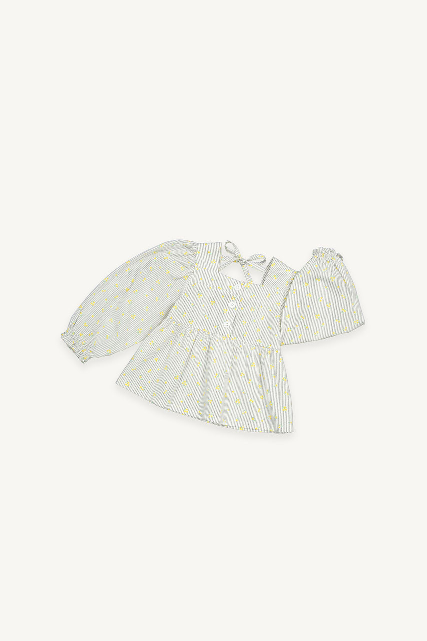 Mini Olive | Square Neck Blouse, Ivory