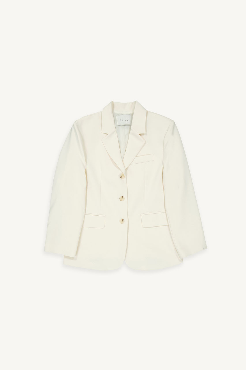 Josie Buttoned Jacket, Ivory