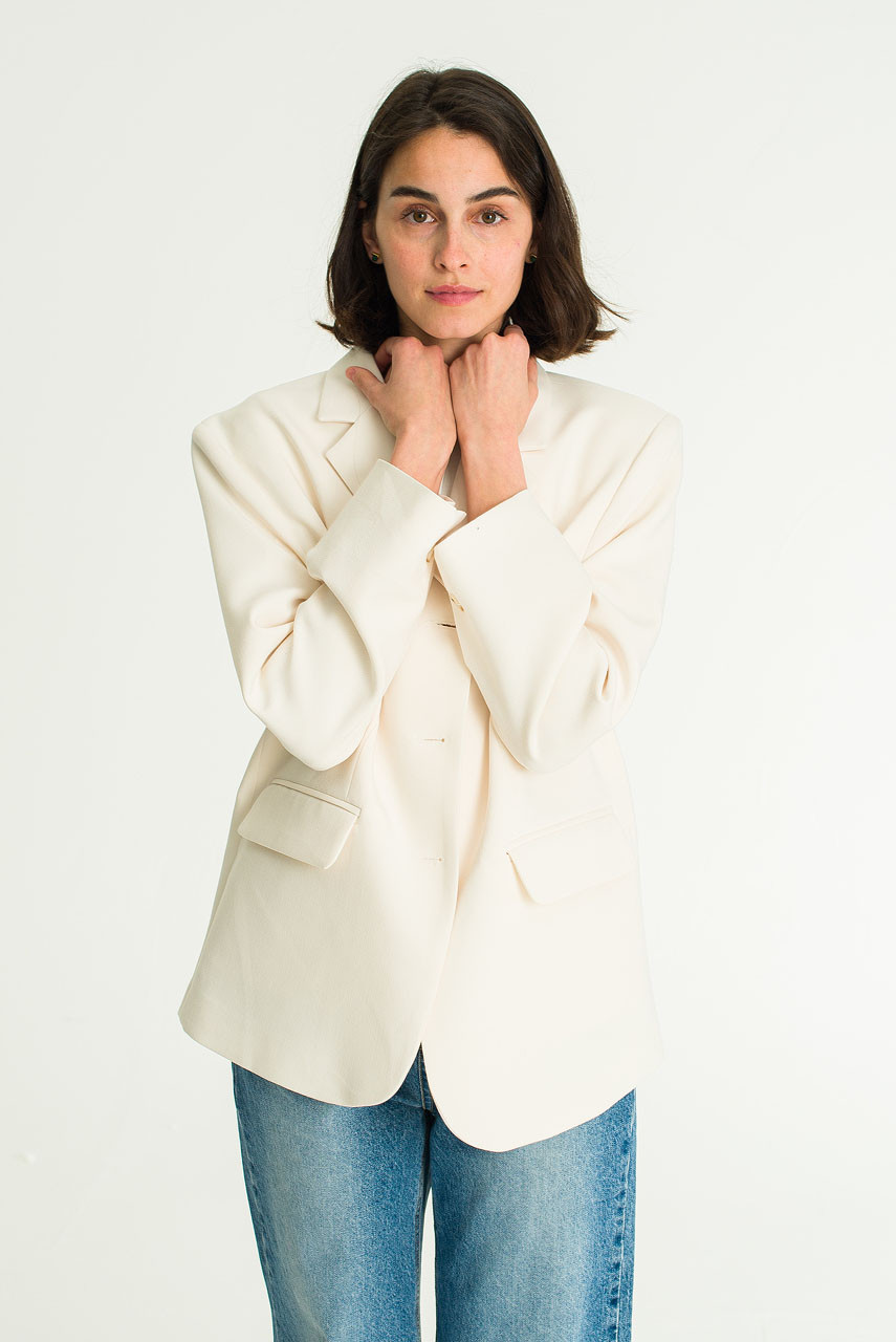 Josie Buttoned Jacket, Ivory