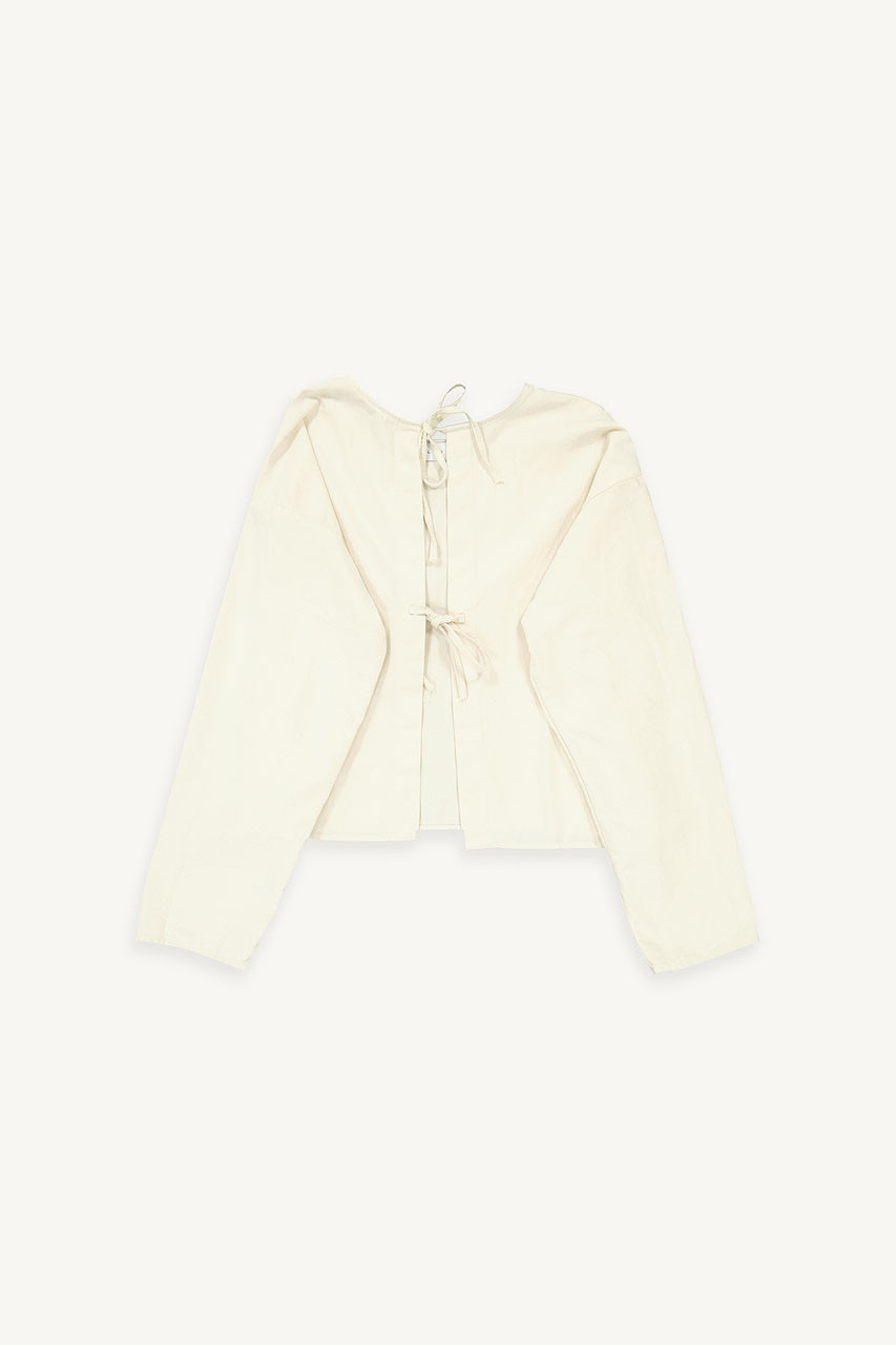 トップス Avrill ribbon tops Ivory RIBBON CROP TOP in linen – lisatelier.co