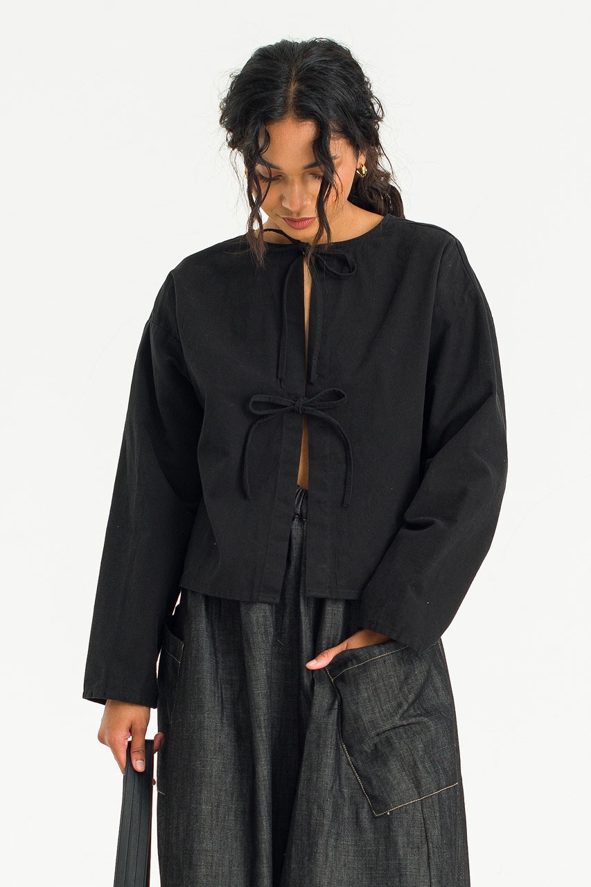 Two Way Ribbon Blouse, Black