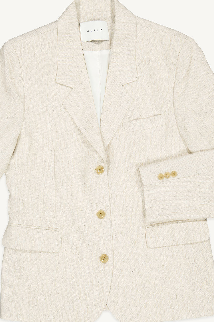Noa Linen Jacket, Beige