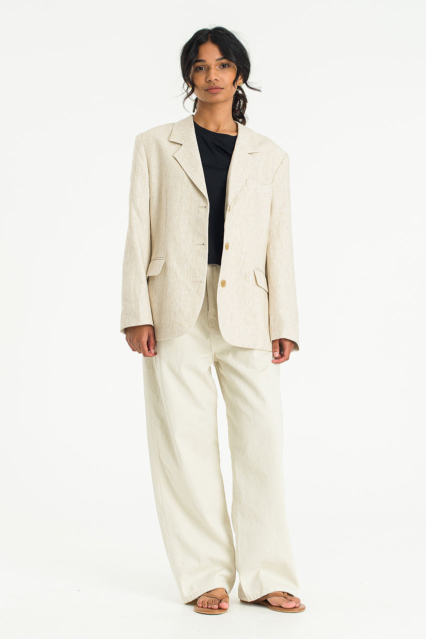 Noa Linen Jacket, Beige