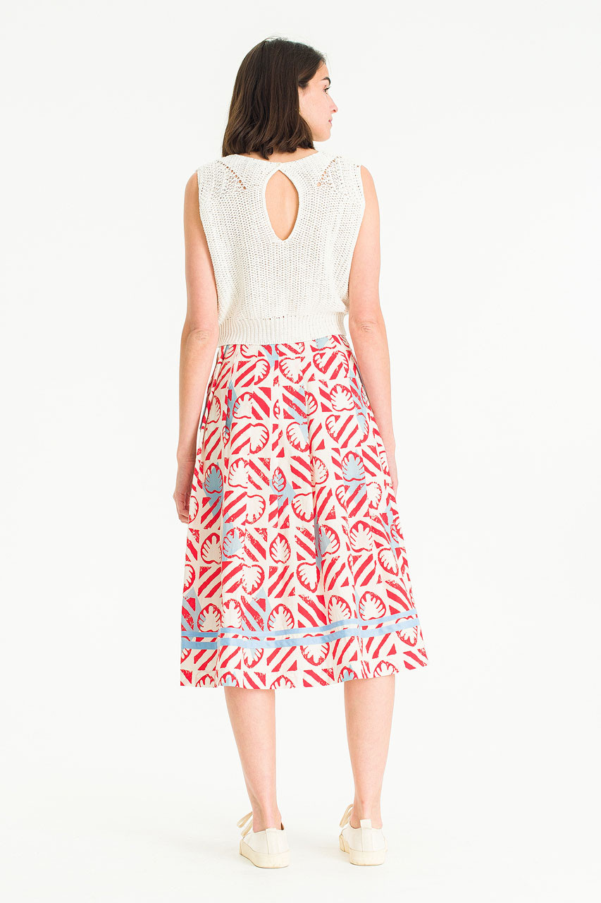 Monstera Print Skirt, Rose