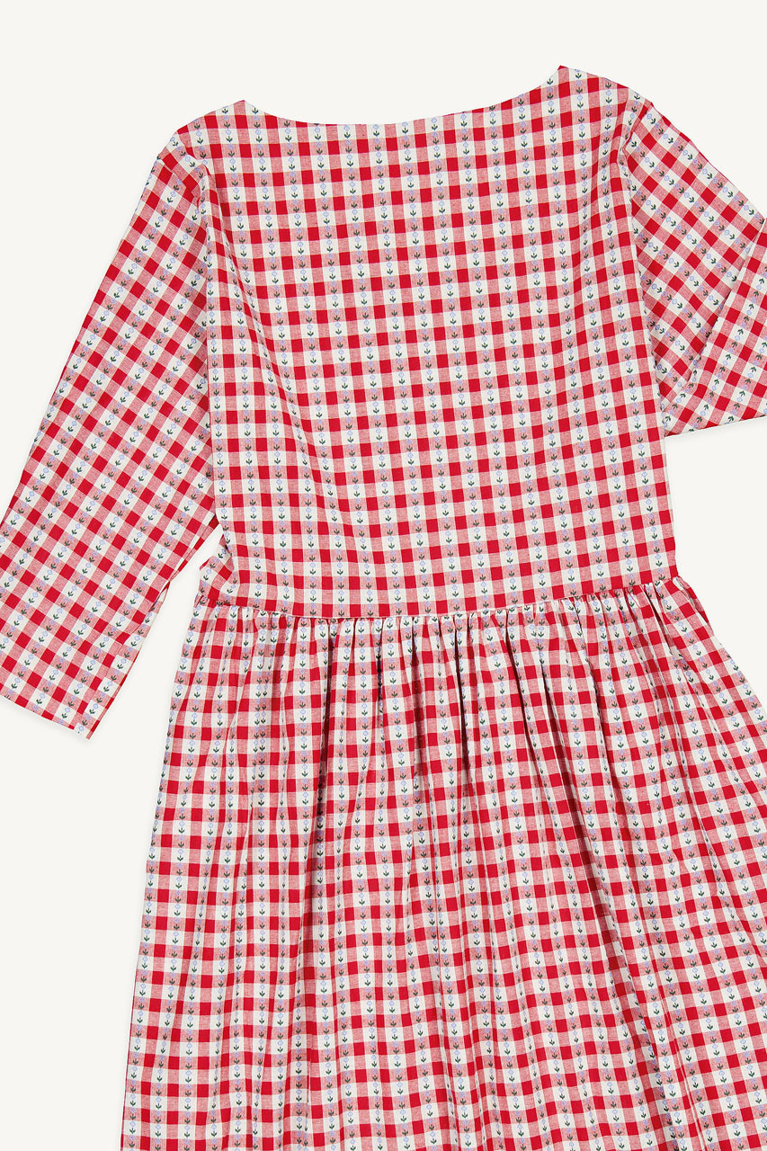 Violet Embroiderd Dress, Red