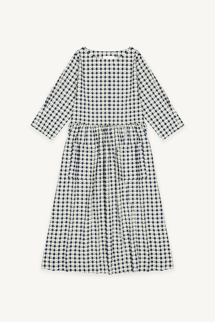 Violet Embroiderd Dress, Navy