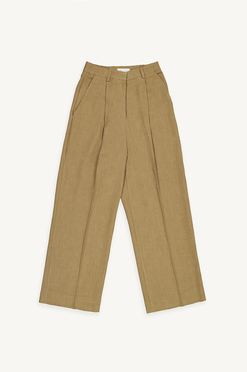 Hanako Linen Slacks, Brown