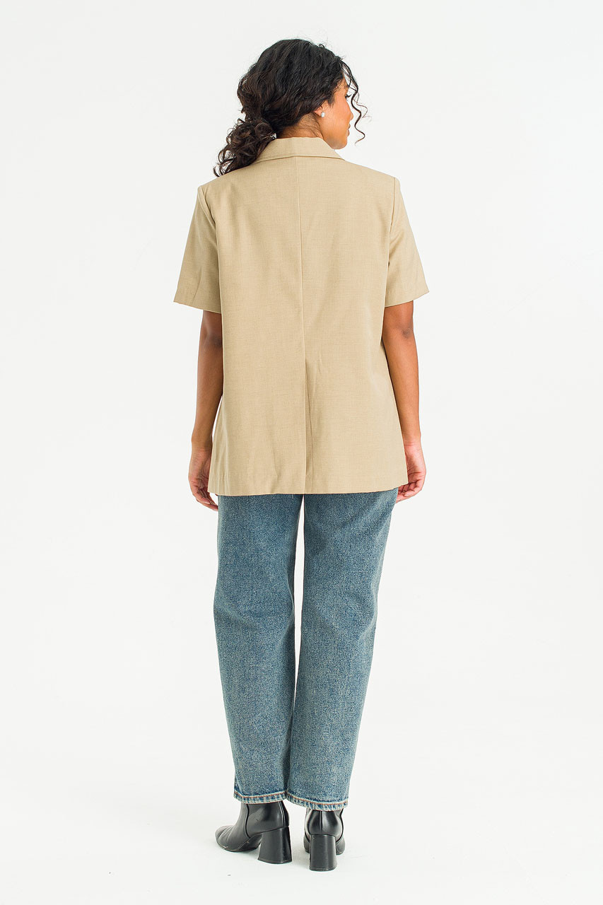 Muse Short Sleeve Jacket, Beige