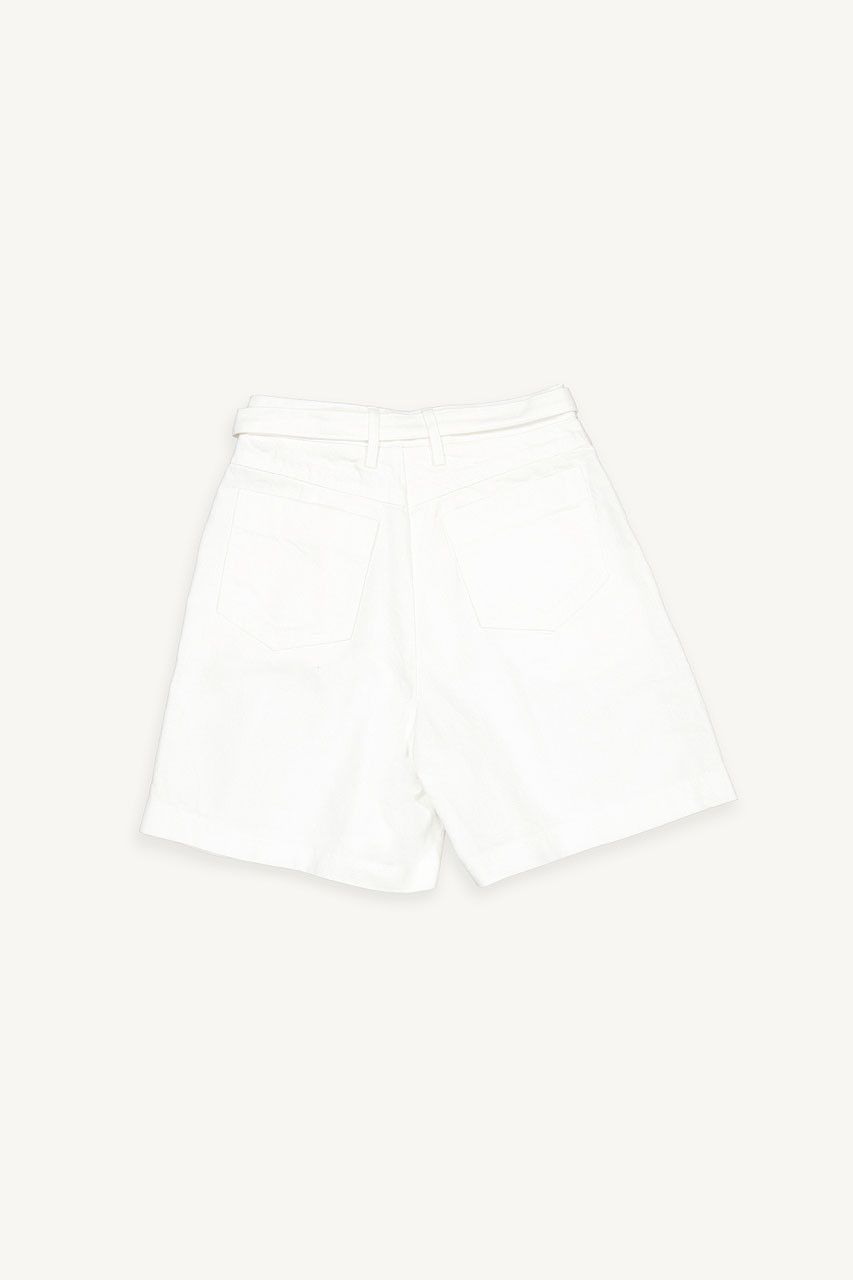 Zadie Belted Short, White