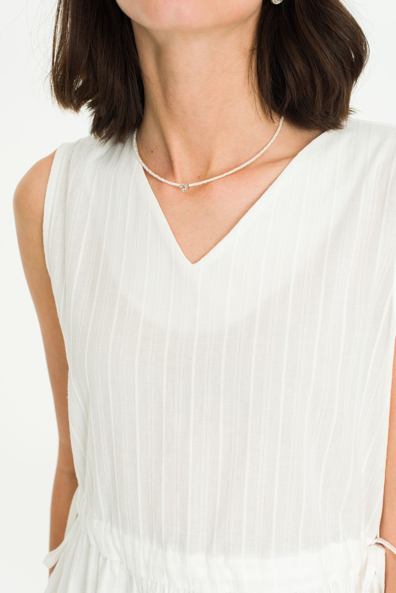 Tiny Pearl Chocker, Moon Pendant