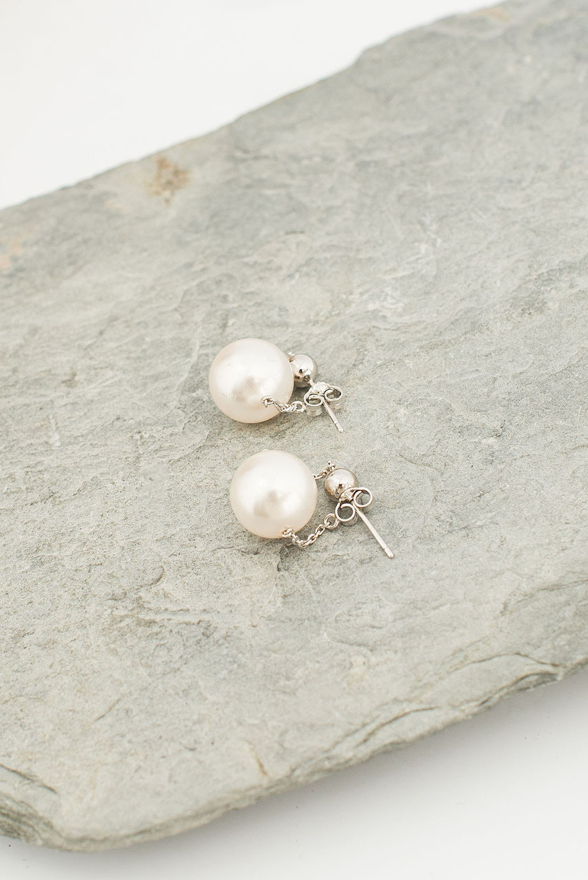 Freya Pearl Swing Earrings, Sterling Silver