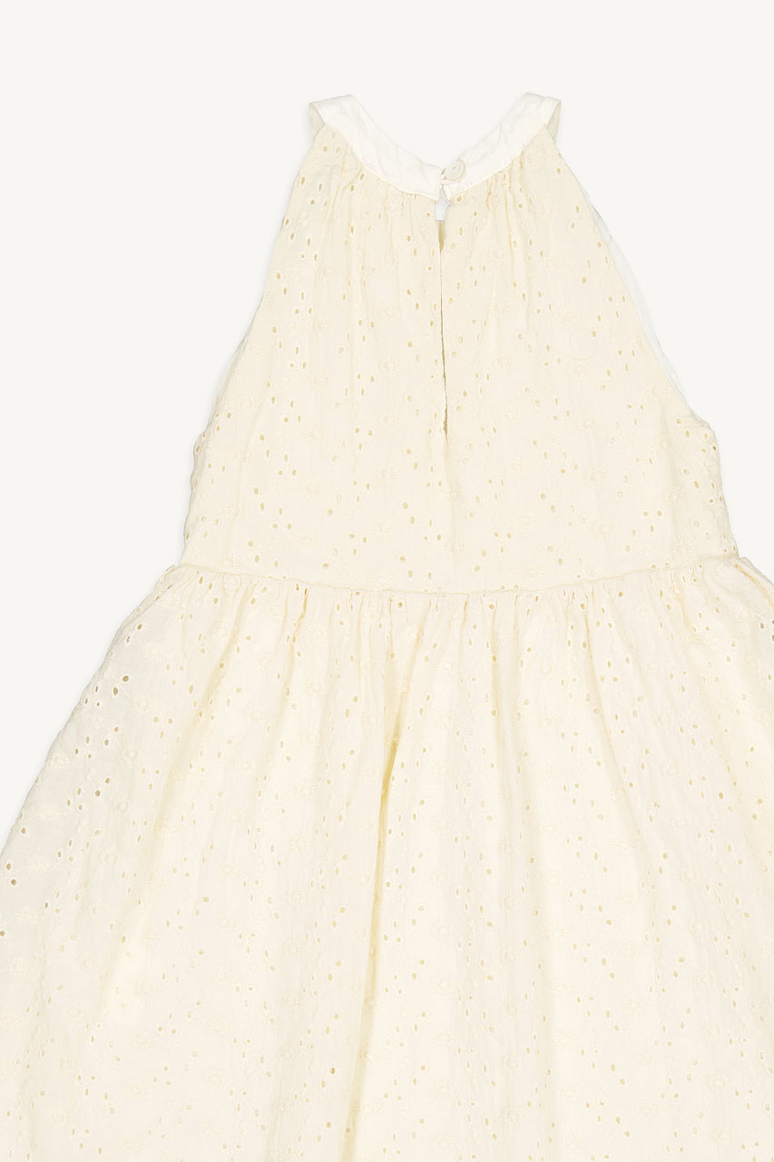 Mini Olive | Halter Neck Lace Dress, Cream