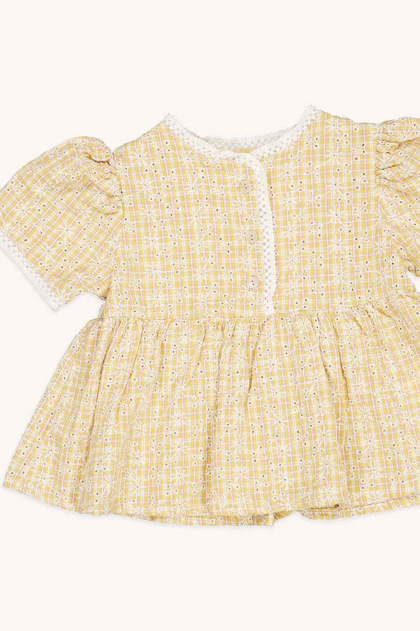 Mini Olive | Embroidery Tunic Blouse, Camel