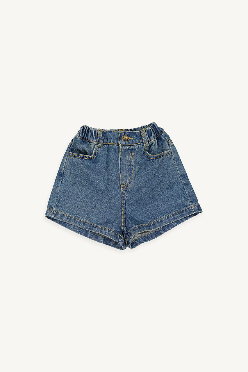 Mini Olive | Yuha Denim Short, Mid Blue
