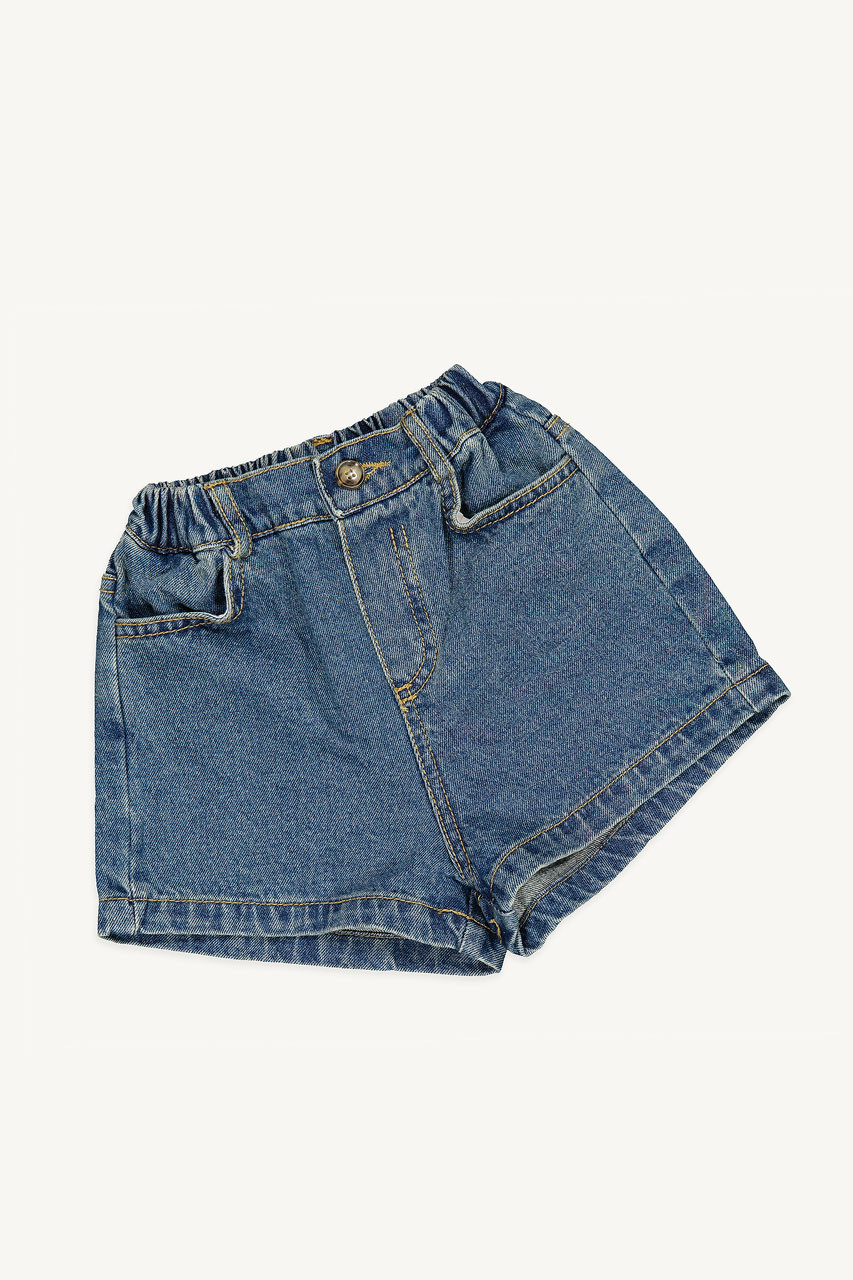 Mini Olive | Yuha Denim Short, Mid Blue