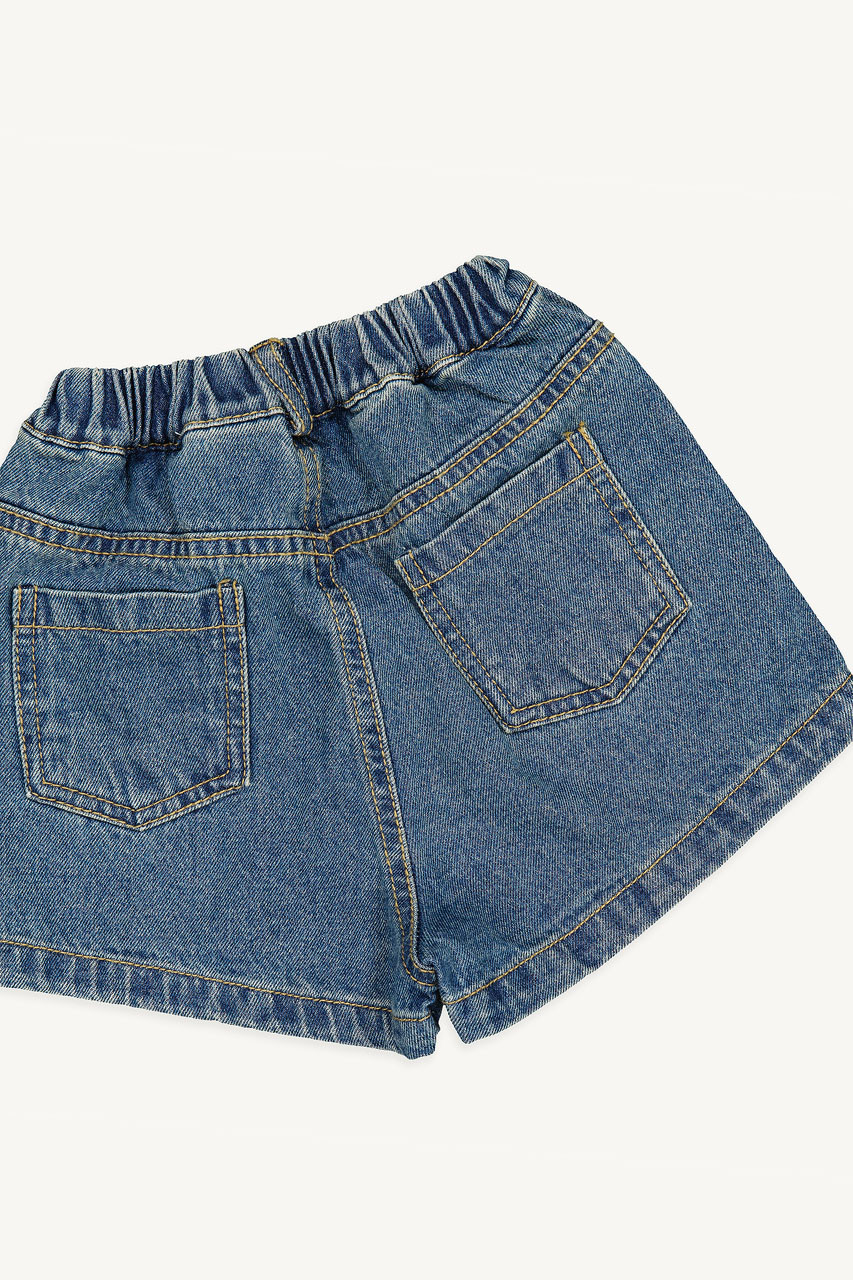 Mini Olive | Yuha Denim Short, Mid Blue