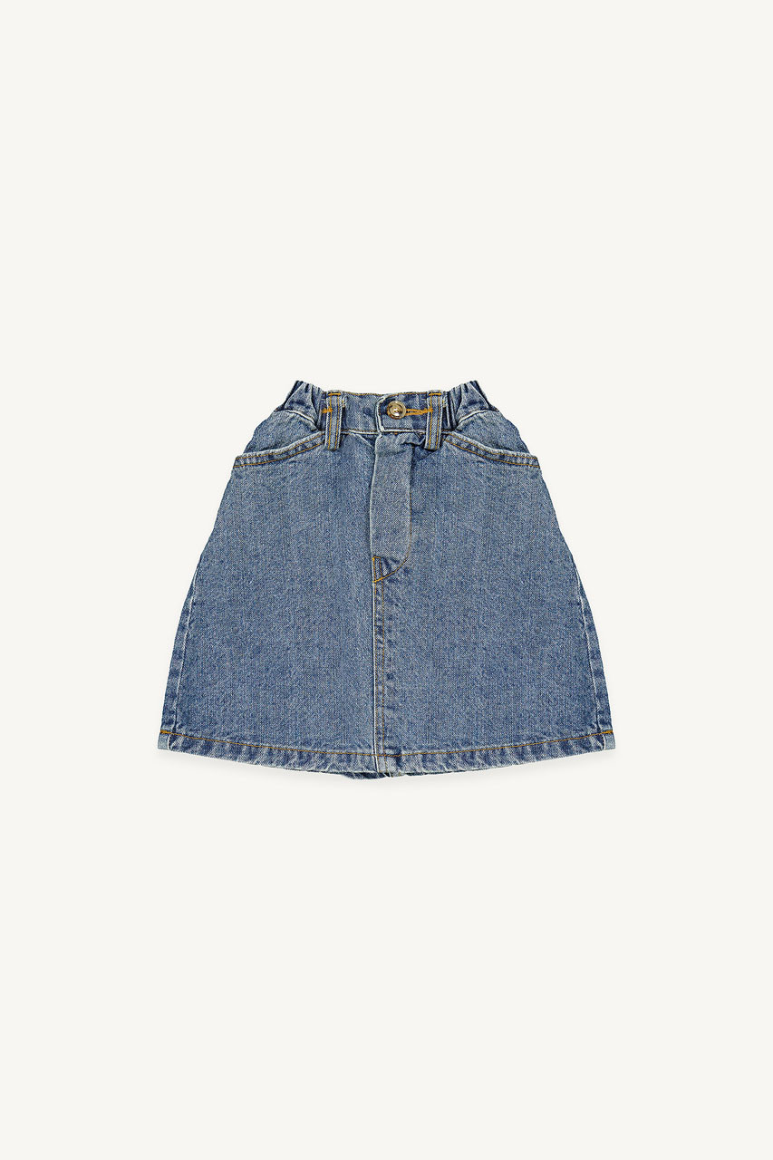 Mini Olive | Yuha Denim Skirt, Mid Blue