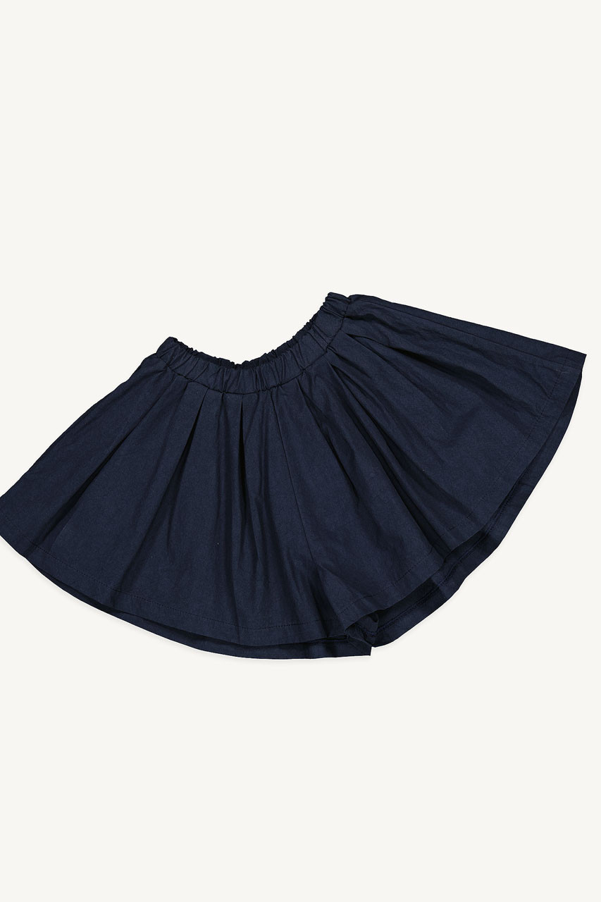 Mini Olive | Yuha Cotton Skirt, Mid Blue