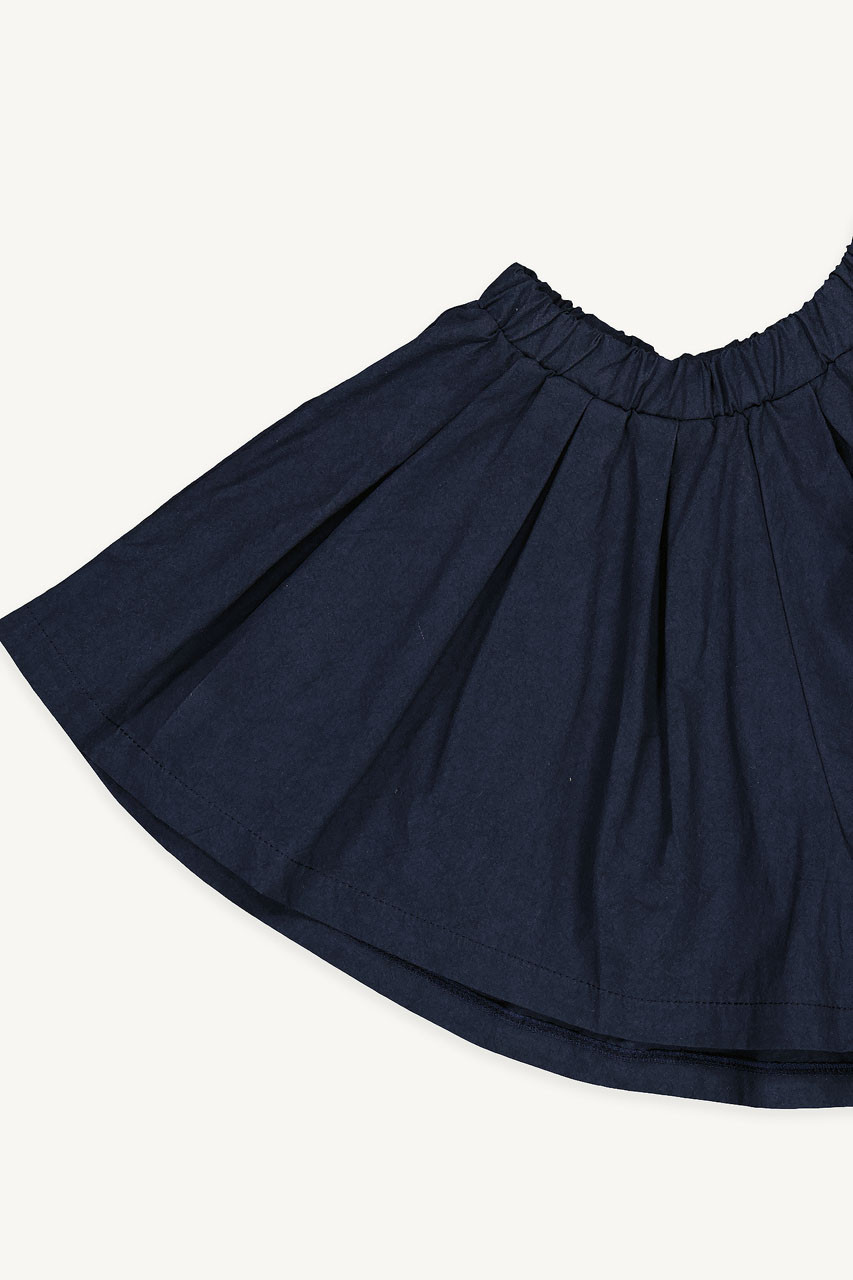 Mini Olive | Yuha Cotton Skirt, Mid Blue