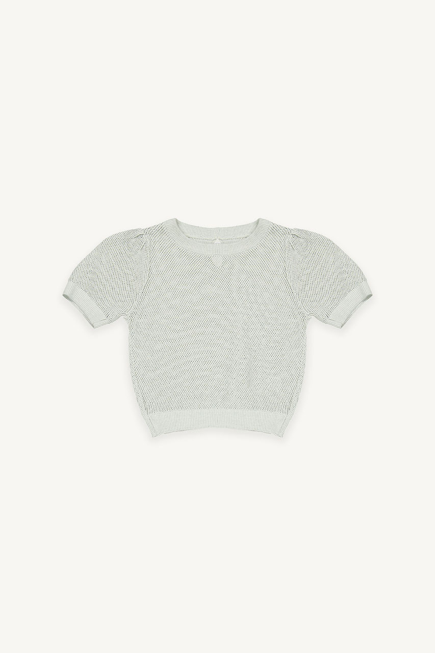 Mini Olive | Puff Sleeve Jumper, Light Blue