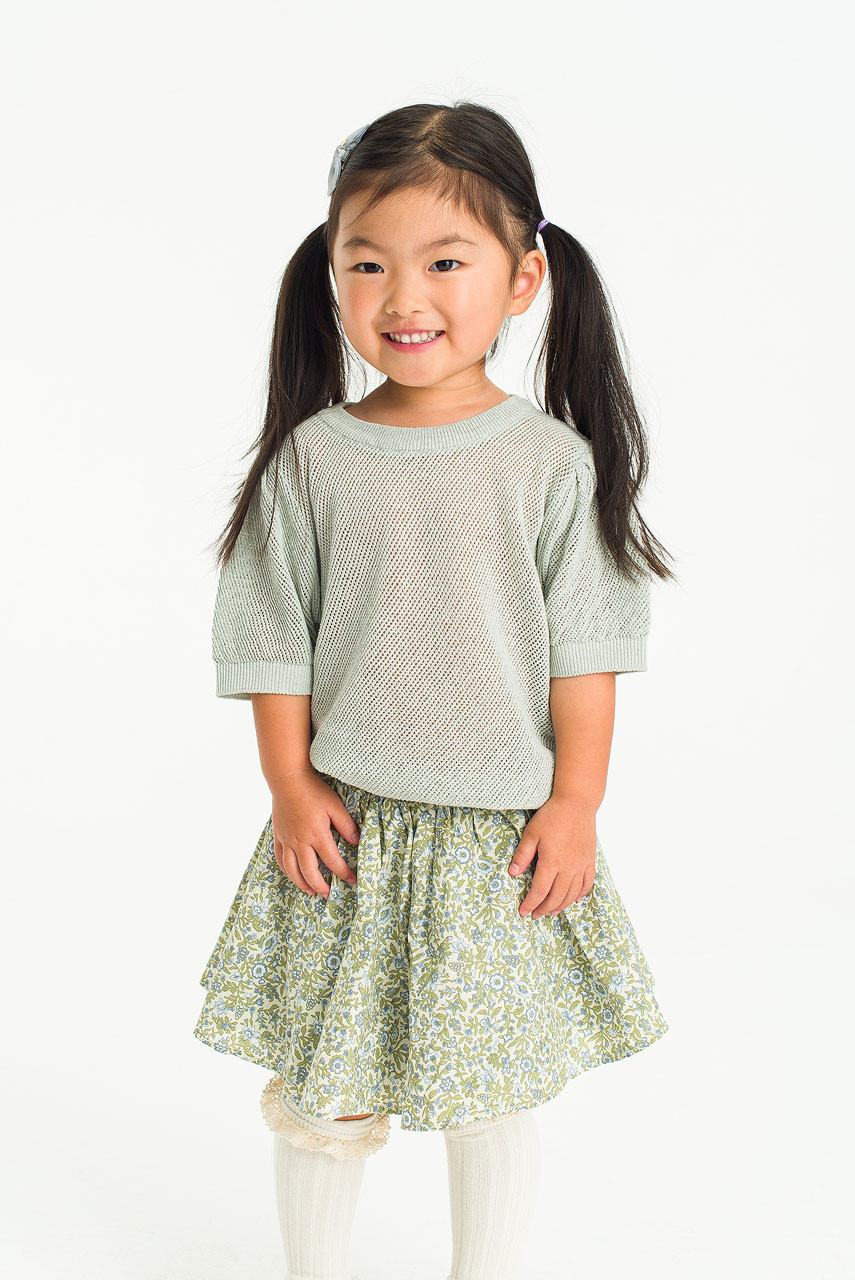 Mini Olive | Puff Sleeve Jumper, Light Blue