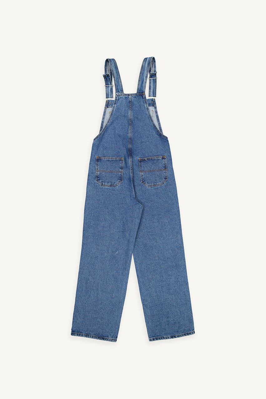 Tomo Denim Dungarees, Mid Blue