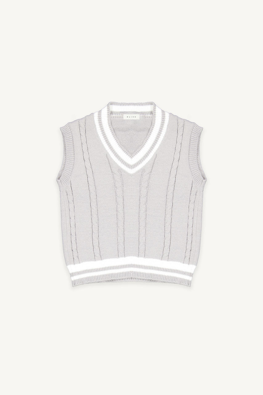 Kasa Contrast Vest, Grey