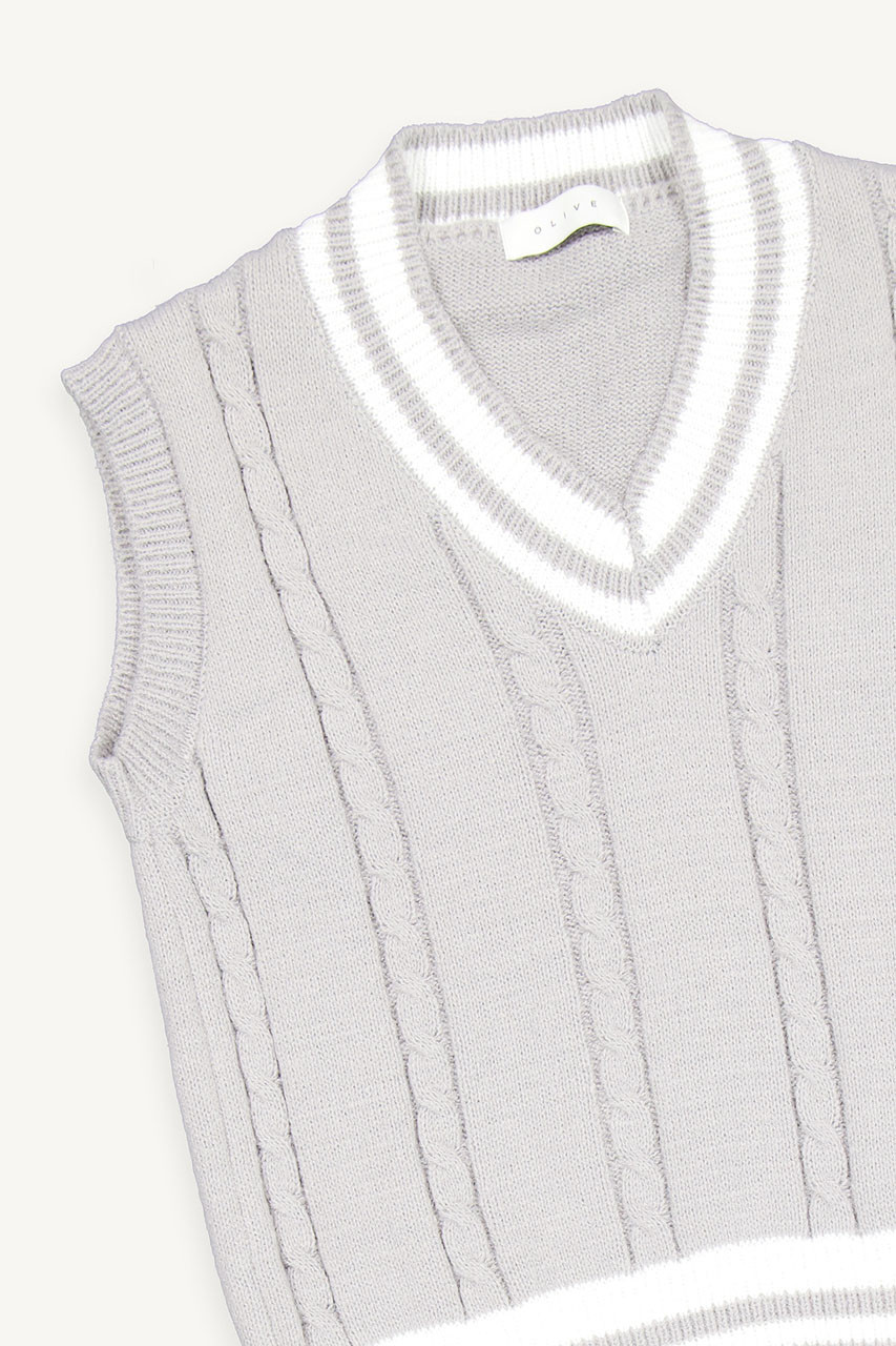 Kasa Contrast Vest, Grey