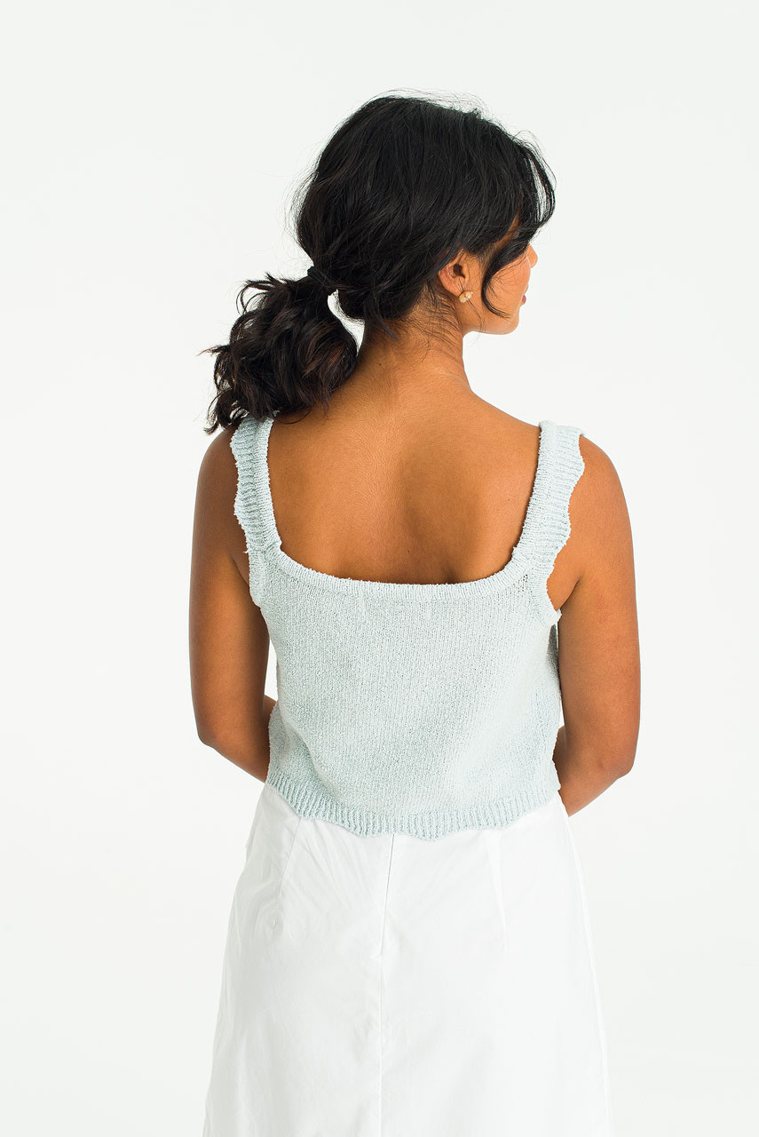 Knitted Crop Vest, Blue