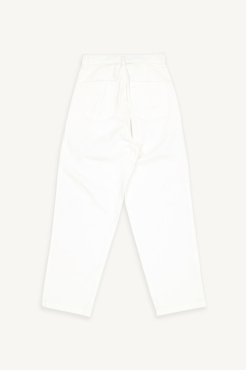 Momo Cotton Pintuck Pants, White