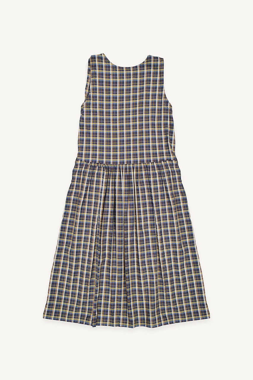 Momo Check Pinafore Dress, Navy