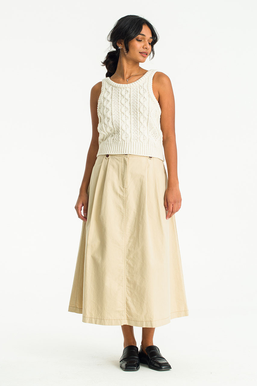 Casa Pintuck Skirt, Beige