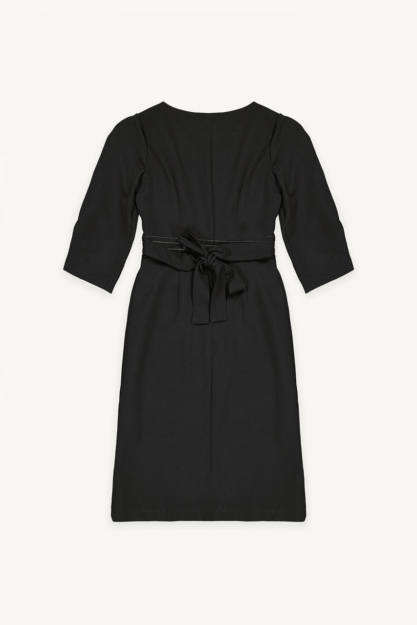 Roana Stitch Detail Dress, Navy